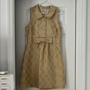 Plenty Frock! By Tracy Reese Gold Metallic Brocade Dress